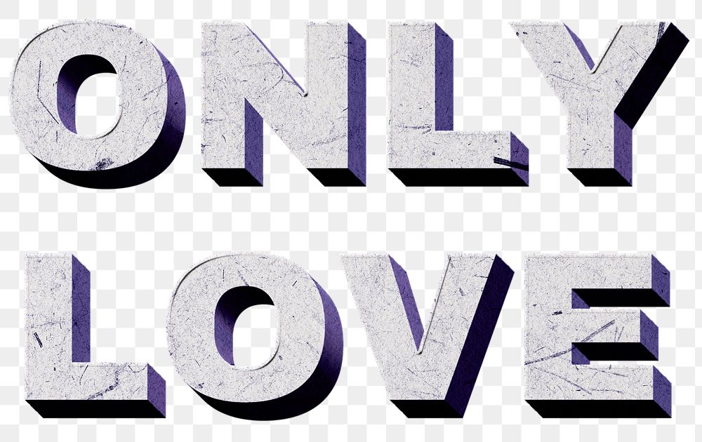 Only Love purple png word paper texture
