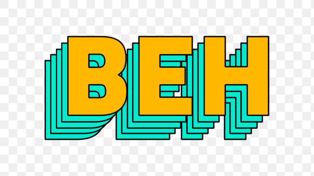 Beh png retro layered typography