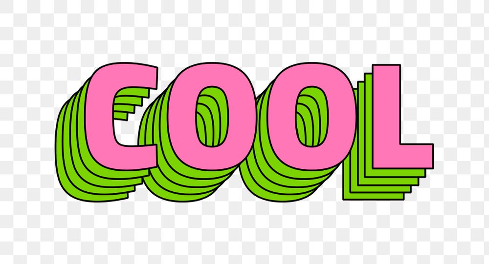 Cool png retro layered word art