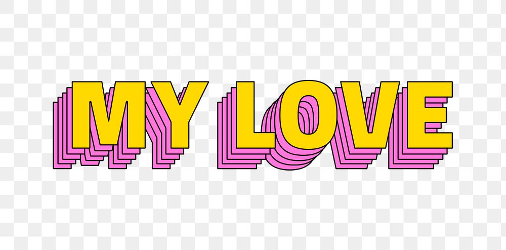 My love png multilayered typography