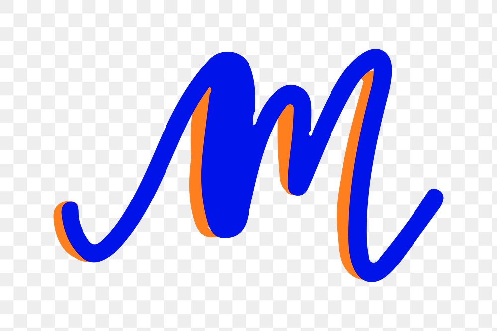 Letter M png doodle typography