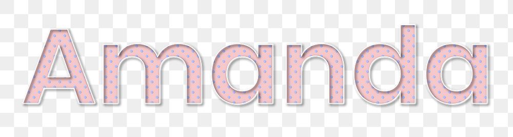 Amanda name png polka dot typography word