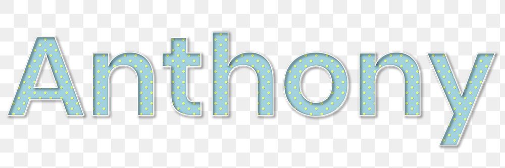 Anthony name png polka dot typography word