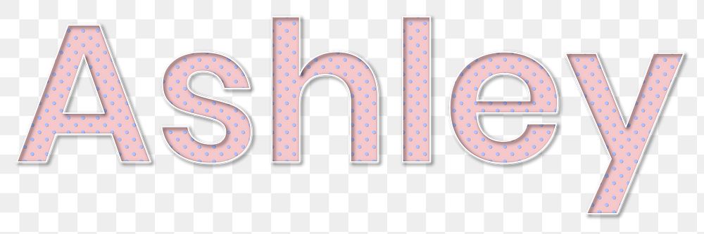 Ashley polka dot png typography text