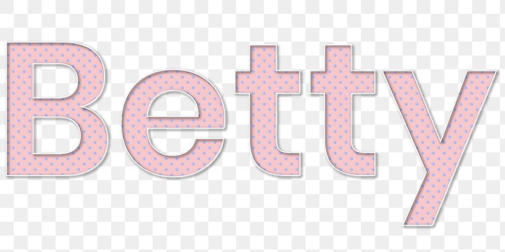 Betty name png polka dot typography word