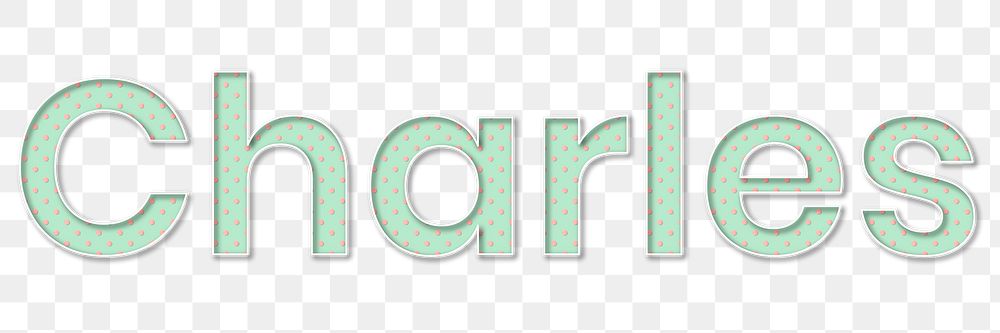 Charles name png polka dot typography word