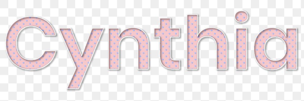 Cynthia name png polka dot typography word