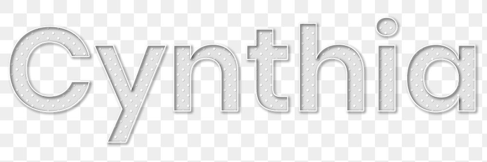 Cynthia female name typography png