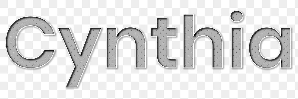 Png female name Cynthia typography lettering