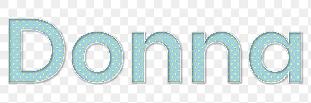 Donna polka dot png typography text