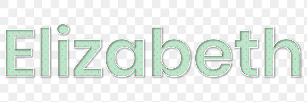 Elizabeth name png polka dot typography word