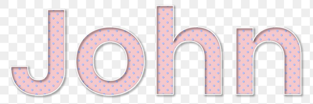 John name png polka dot typography word