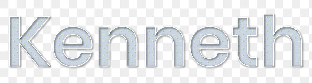 Kenneth polka dot png typography text
