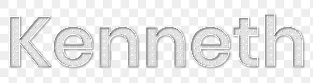 Kenneth name png polka dot typography word