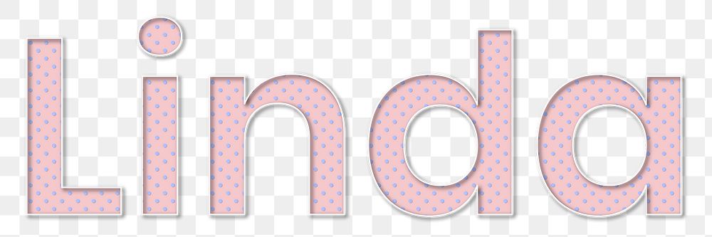 Linda polka dot png typography text