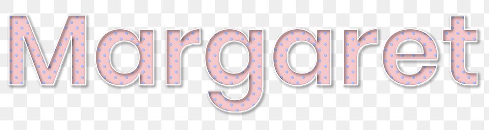 Margaret name png polka dot typography word