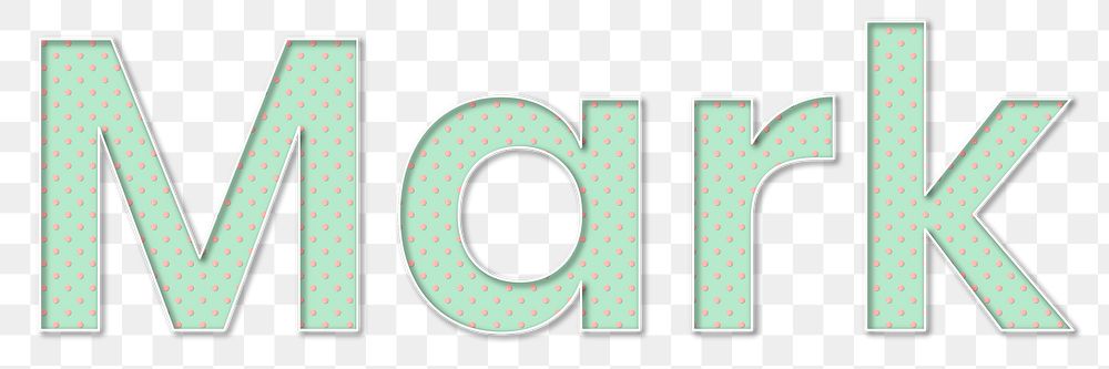 Mark polka dot png typography text