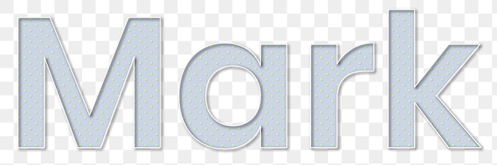 Mark name png polka dot typography word