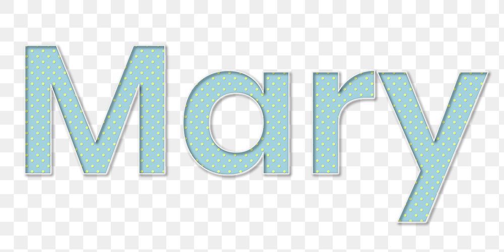 Mary name png polka dot typography word