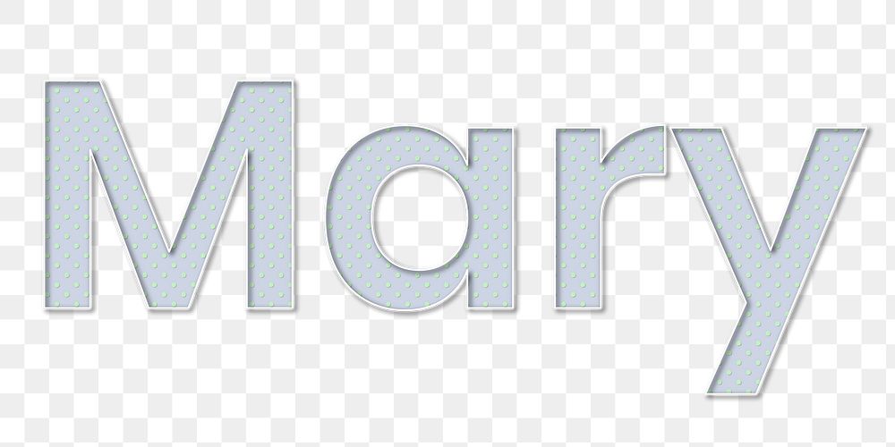 Mary female name typography png