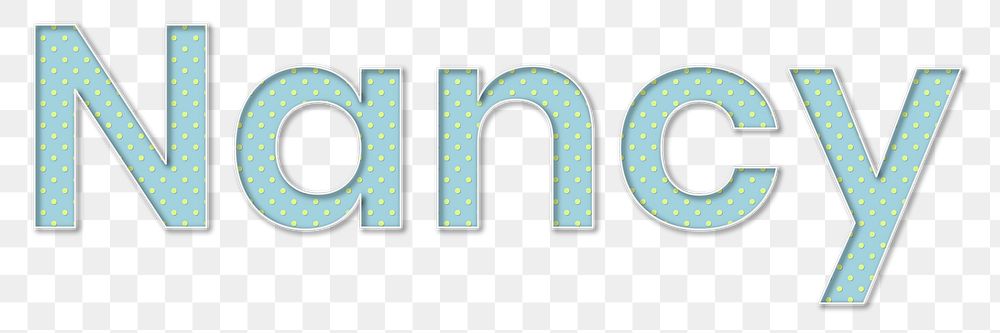 Nancy name png polka dot typography word