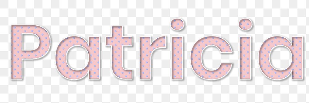 Patricia polka dot png typography text