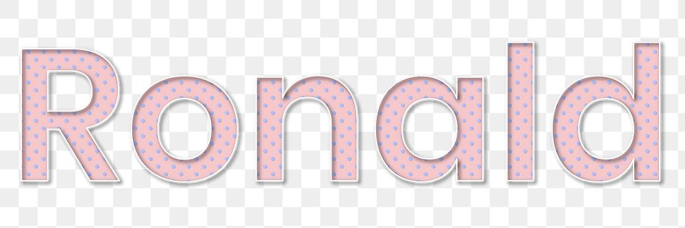 Ronald polka dot png typography text