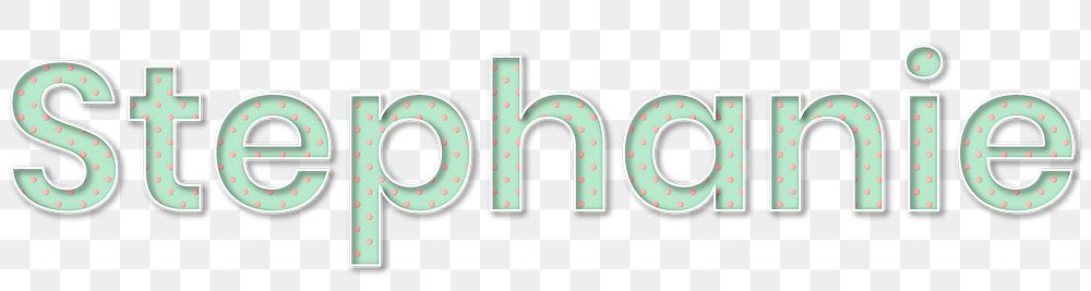 Stephanie name png polka dot typography word