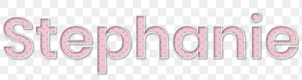 Stephanie polka dot png typography text