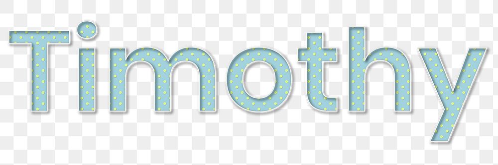 Timothy name png polka dot typography word