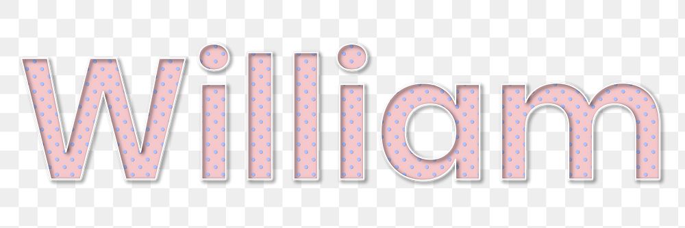 William polka dot png typography text