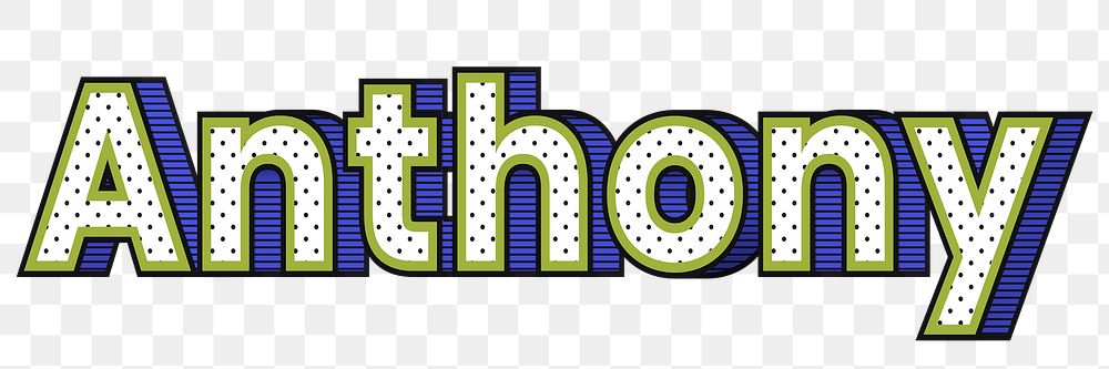 Anthony name png retro dotted style design
