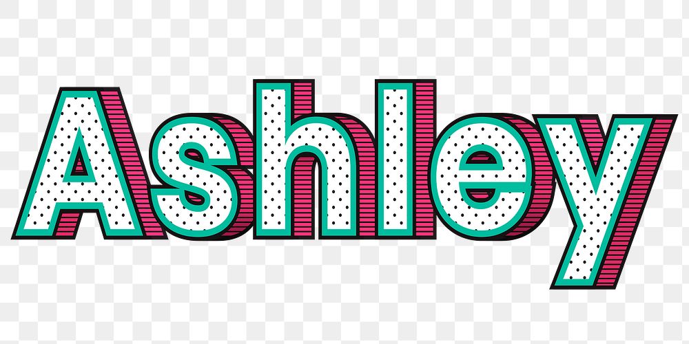 Dotted Ashley female name png | Free PNG Sticker - rawpixel