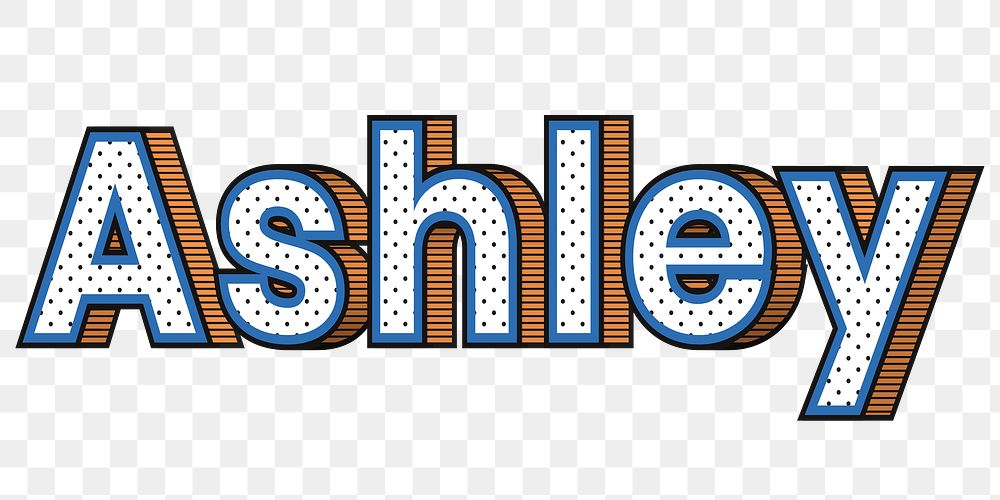 Dotted Ashley female name png retro