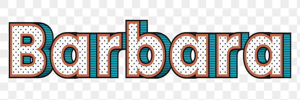 Barbara name dotted pattern font typography