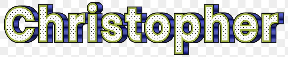 Christopher name png retro dotted style design