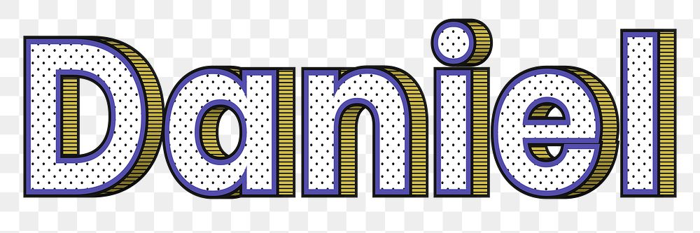 Dotted Daniel male name png retro
