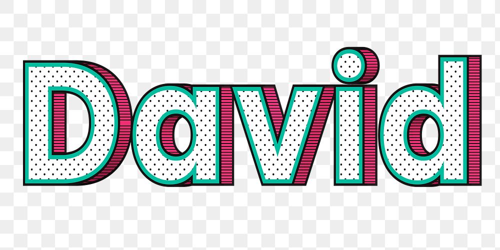 David name png retro dotted style design