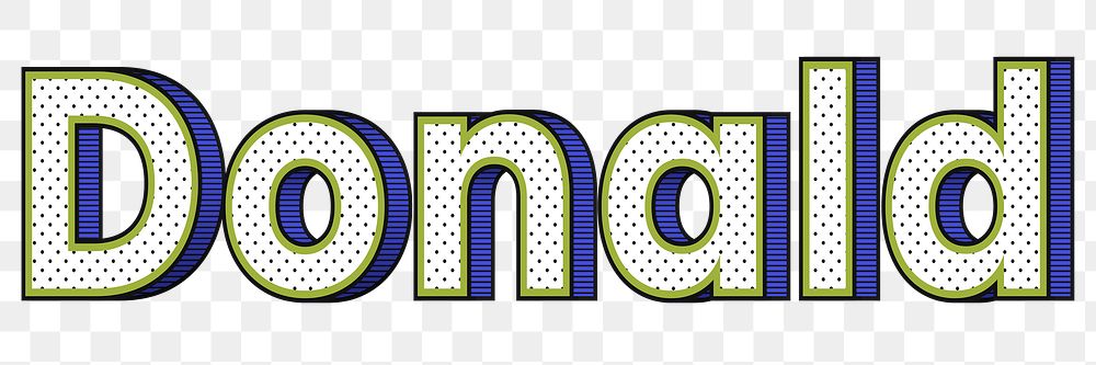 Donald name dotted pattern font typography