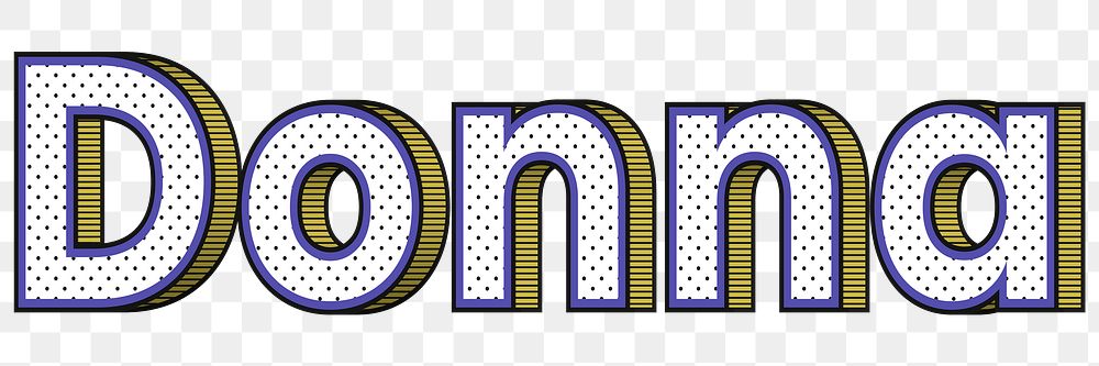 Donna name png retro dotted style design