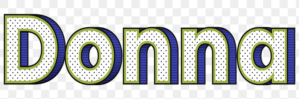 Dotted Donna female name png retro