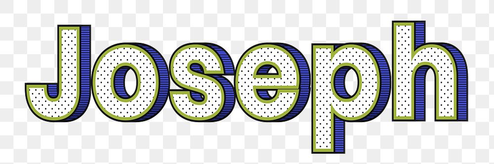Joseph name png halftone shadow style typography
