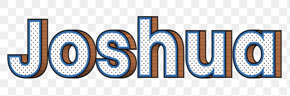 Joshua name png retro dotted style design