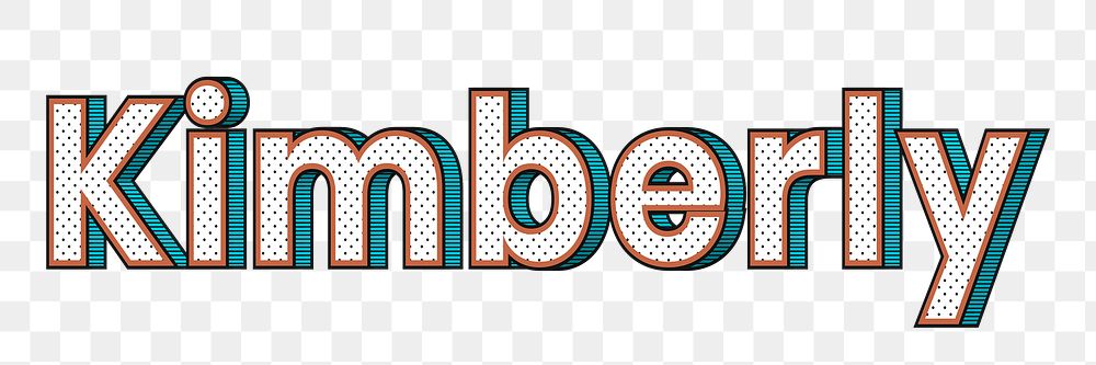 Kimberly name png halftone shadow style typography