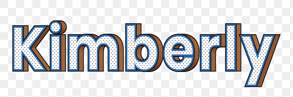 Kimberly name png retro dotted style design
