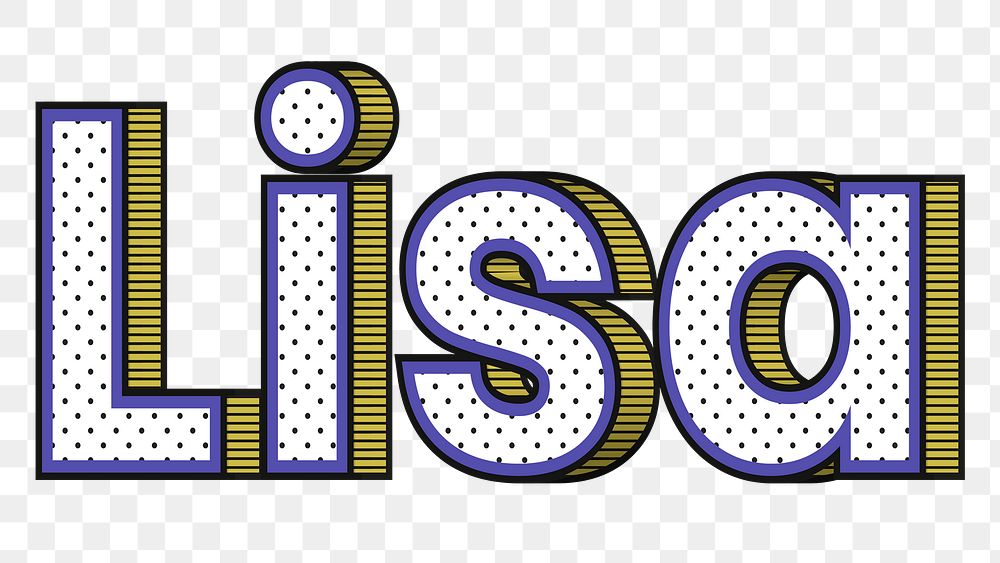 Lisa name png retro dotted style design