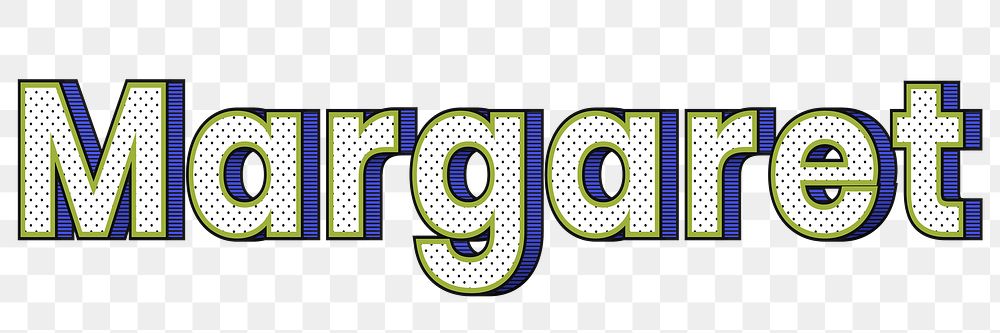 Margaret name png retro dotted style design