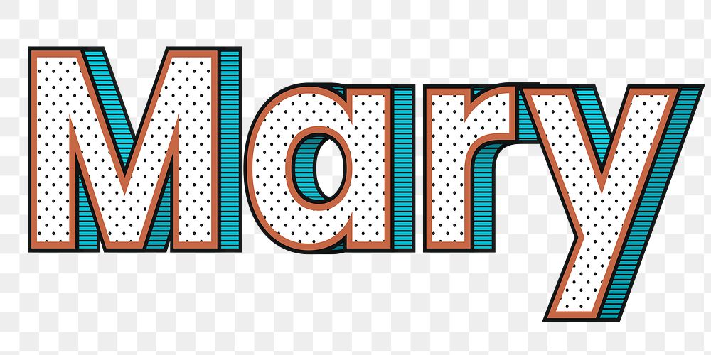 Mary name dotted pattern font typography