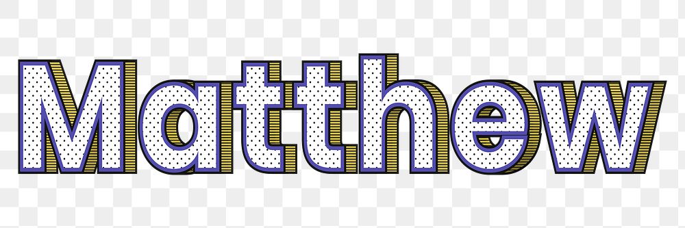 Male name Matthew typography word