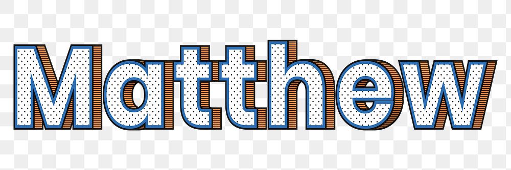 Matthew name dotted pattern font typography